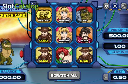 Οθόνη5. Space Hunters Scratch Card Κουλοχέρης