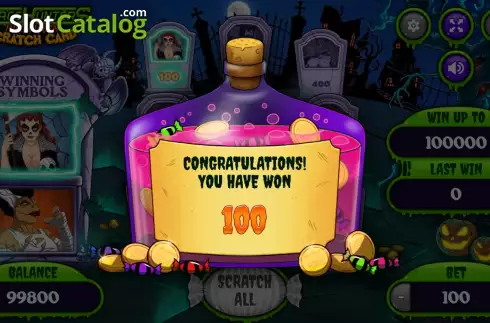 Οθόνη5. Space Hunters Halloween Scratch Card Κουλοχέρης