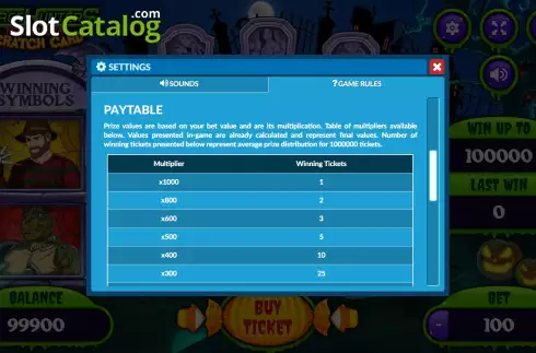 Οθόνη7. Space Hunters Halloween Scratch Card Κουλοχέρης
