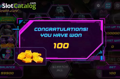 Οθόνη4. Cyber Catz Scratch Card Κουλοχέρης 