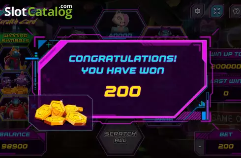 Οθόνη5. Cyber Catz Scratch Card Κουλοχέρης 