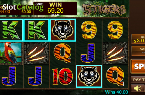 Οθόνη5. 5 Tigers Κουλοχέρης