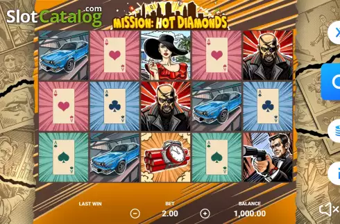 Οθόνη2. Mission Hot Diamonds Κουλοχέρης