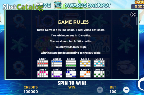 Οθόνη7. Turtle Gems Κουλοχέρης 