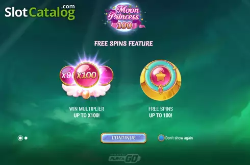 Οθόνη2. Moon Princess 100 Κουλοχέρης