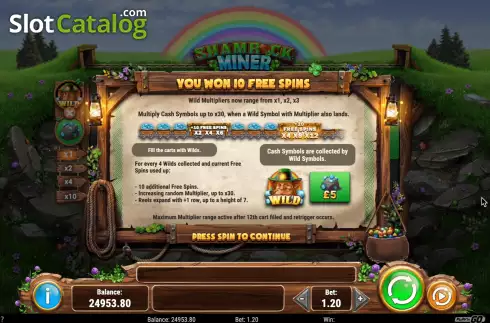 Οθόνη6. Shamrock Miner Κουλοχέρης