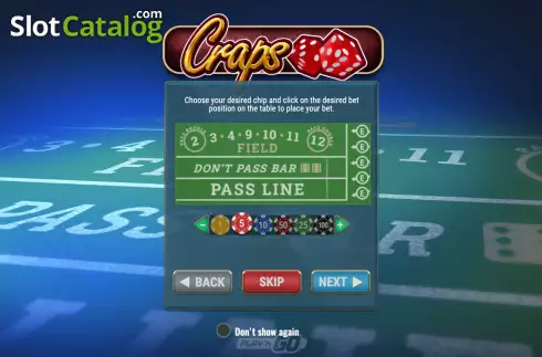 Οθόνη3. Craps (Play'n Go) Κουλοχέρης