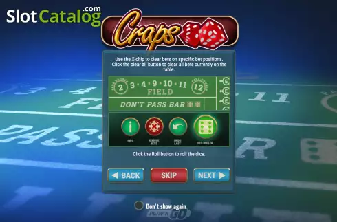 Οθόνη4. Craps (Play'n Go) Κουλοχέρης
