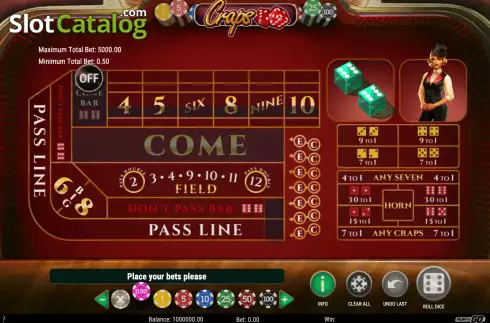 Οθόνη7. Craps (Play'n Go) Κουλοχέρης