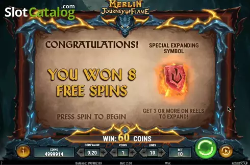Οθόνη7. Merlin: Journey of Flame Κουλοχέρης