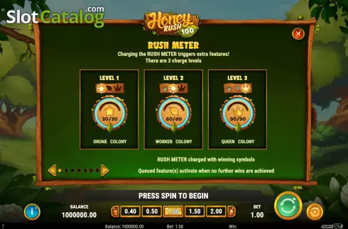 Οθόνη9. Honey Rush 100 Κουλοχέρης