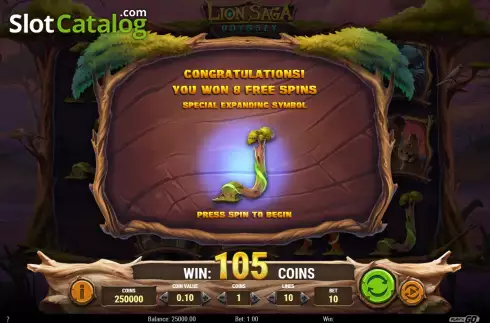 Οθόνη8. Lion Saga Odyssey Κουλοχέρης