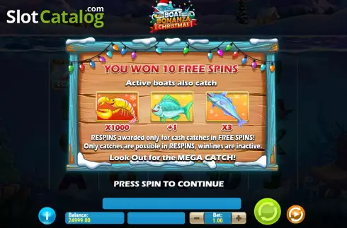Οθόνη7. Boat Bonanza Christmas Κουλοχέρης 
