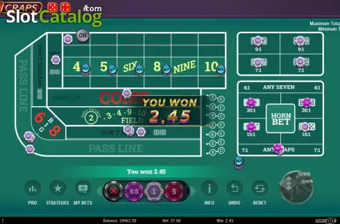 Οθόνη3. Go Craps Κουλοχέρης