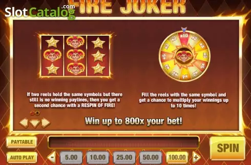 Πίνακας πληρωμών 1. Fire Joker Κουλοχέρης