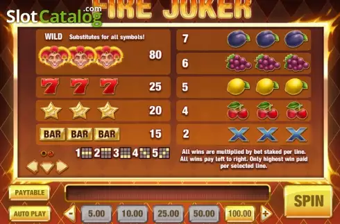 Πίνακας πληρωμών 2. Fire Joker Κουλοχέρης