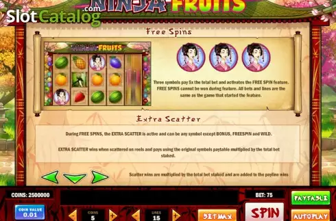 Πίνακας πληρωμών 2. Ninja Fruits Κουλοχέρης