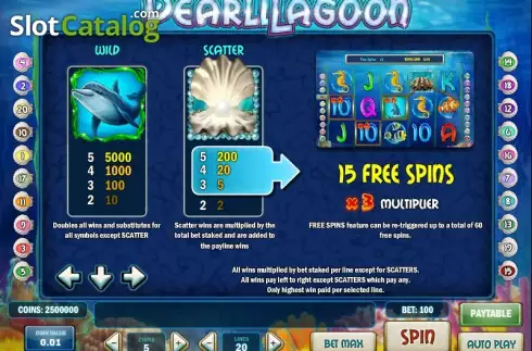 Πίνακας πληρωμών 1. Pearl Lagoon Κουλοχέρης 