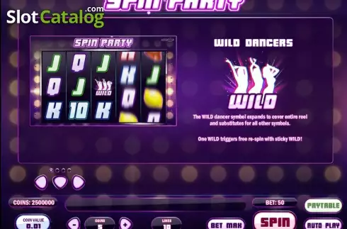 Πίνακας πληρωμών 1. Spin Party Κουλοχέρης