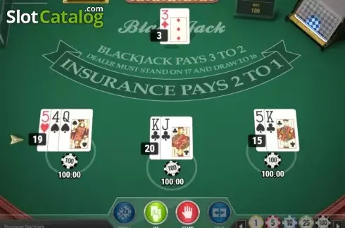 Οθόνη4. European Blackjack MH (Play'n Go) Κουλοχέρης