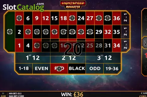 Οθόνη4. Lightspeed Roulette Κουλοχέρης