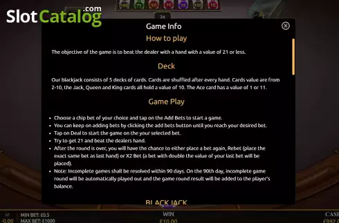 Οθόνη6. Blackjack (Playnova) Κουλοχέρης