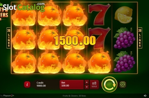 Οθόνη3. Fruits & Clovers 20 lines Κουλοχέρης
