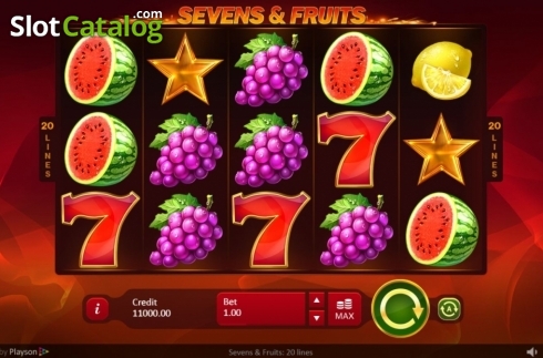 Οθόνη2. Sevens Fruits: 20 lines Κουλοχέρης 