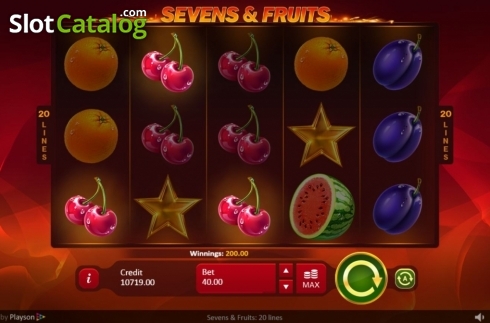 Οθόνη3. Sevens Fruits: 20 lines Κουλοχέρης 