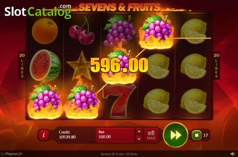 Οθόνη8. Sevens Fruits: 20 lines Κουλοχέρης 