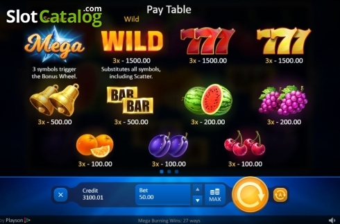 Οθόνη9. Mega Burning Wins 27 ways Κουλοχέρης