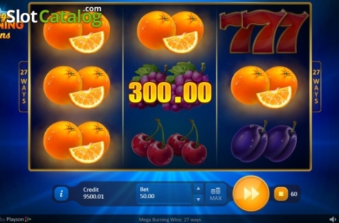 Οθόνη4. Mega Burning Wins 27 ways Κουλοχέρης