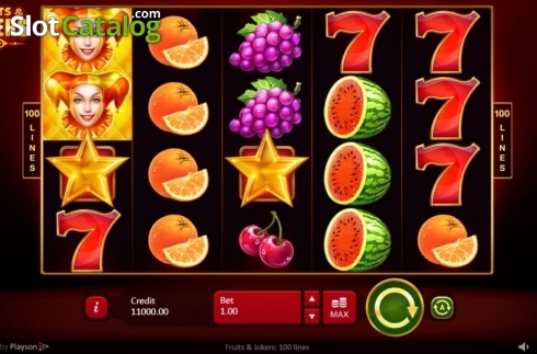 Οθόνη2. Fruits Jokers: 100 lines Κουλοχέρης