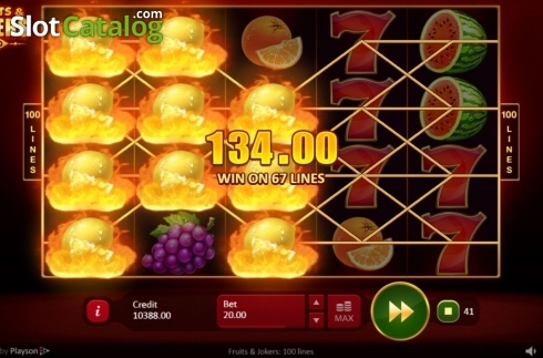 Οθόνη4. Fruits Jokers: 100 lines Κουλοχέρης