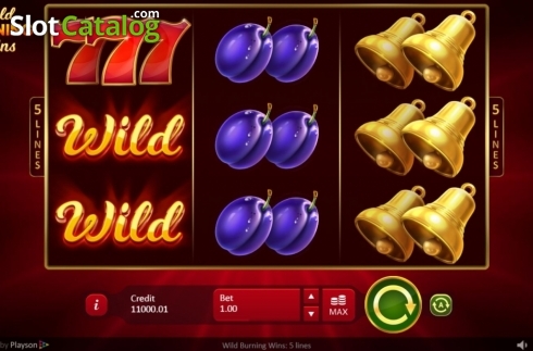 Οθόνη2. Wild Burning Wins: 5 lines Κουλοχέρης