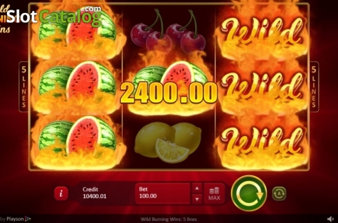 Οθόνη3. Wild Burning Wins: 5 lines Κουλοχέρης
