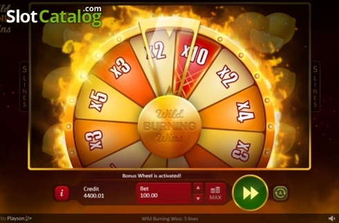 Οθόνη6. Wild Burning Wins: 5 lines Κουλοχέρης