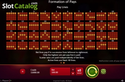 Οθόνη6. Imperial Fruits: 40 lines Κουλοχέρης 