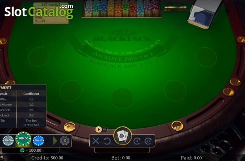 Οθόνη2. BlackJack (Playson) Κουλοχέρης 