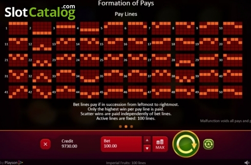 Οθόνη7. Imperial Fruits: 100 Lines Κουλοχέρης