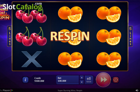 Οθόνη5. Super Burning Wins: Respin Κουλοχέρης