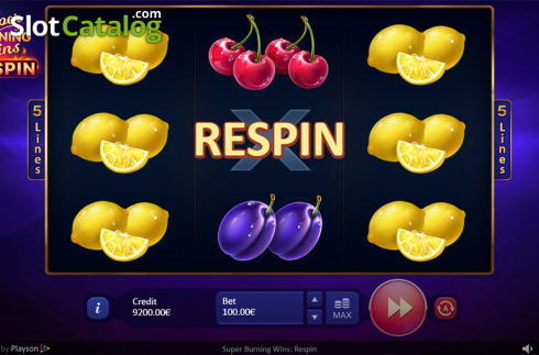 Οθόνη7. Super Burning Wins: Respin Κουλοχέρης