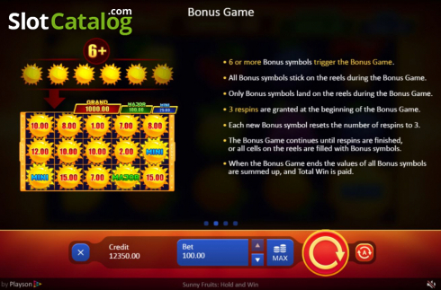 Οθόνη9. Sunny Fruits: Hold and Win Κουλοχέρης