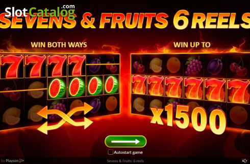 Οθόνη2. Sevens and Fruits: 6 Reels Κουλοχέρης