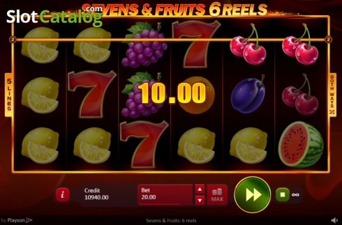 Οθόνη4. Sevens and Fruits: 6 Reels Κουλοχέρης
