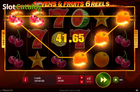 Οθόνη5. Sevens and Fruits: 6 Reels Κουλοχέρης