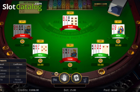 Οθόνη4. Blackjack Low (Playson) Κουλοχέρης