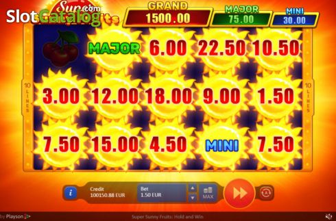 Οθόνη5. Super Sunny Fruits: Hold and Win Κουλοχέρης