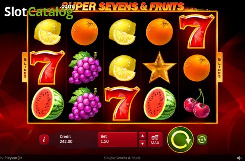 Οθόνη3. 5 Super Sevens & Fruits Κουλοχέρης