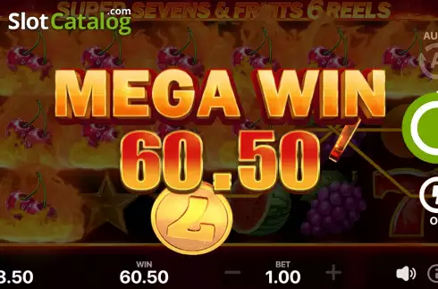 Οθόνη6. 5 Super Sevens and Fruits: 6 Reels Κουλοχέρης